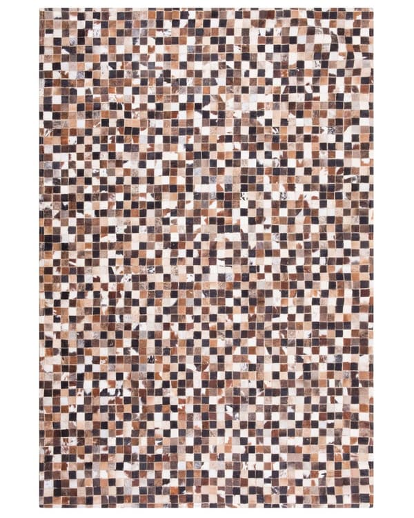 Matto monivärinen 230 x 160 cm lehmännahka huopa käsintehty suorakulmio geometrinen