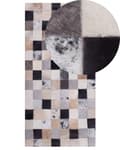 Pikkukuva 1 / 6: Matto monivärinen 150 x 80 cm tilkkutäkki lehmännahka huopa käsintehty