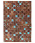Pikkukuva 4 / 7: Matto siniruskea 230 x 160 cm lehmännahka huopa tilkkutäkki käsintehty suorakulmio