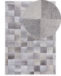 Miniatyrbild 1 av 6: Matta Grå Läder 140 x 200 cm Lappmönster Koskinn Geometrisk Rektangulär Modern