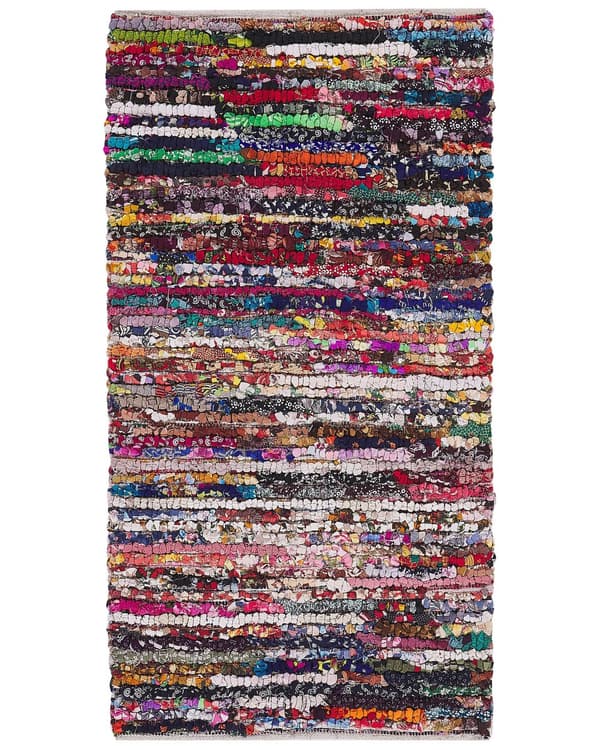 Matto monivärinen 150 x 80 cm polyesteri puuvilla suorakulmio käsinkudottu