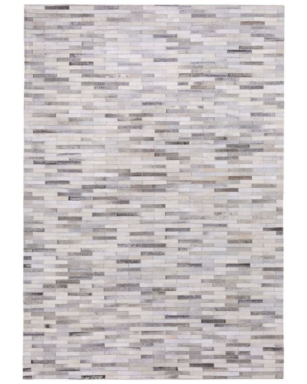 Matta Grå Läder 160 x 230 cm Lappmönster Koskinn Rektangulär Modern