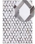 Miniatyrbild 1 av 8: Matta Grå Läder 160 x 230 cm Lappmönster Koskinn Geometrisk Rektangulär Modern