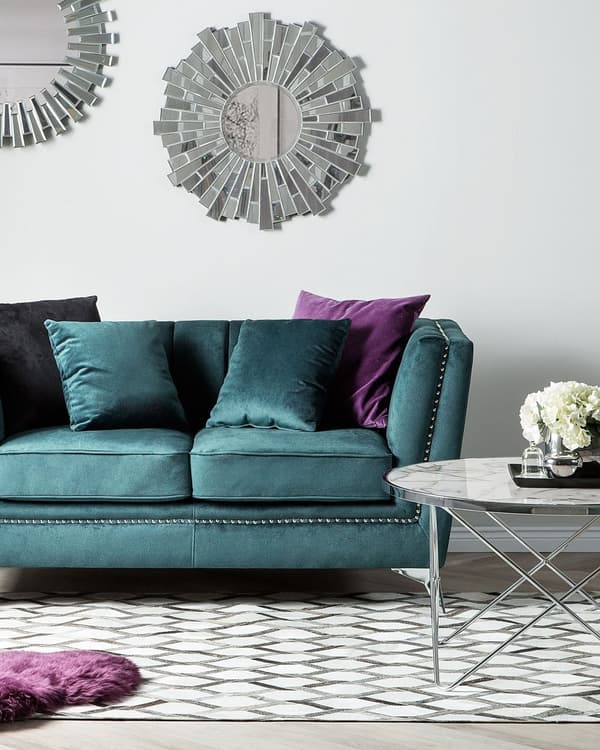 Matta Grå Läder 140 x 200 cm Lappmönster Koskinn Geometrisk Rektangulär Modern