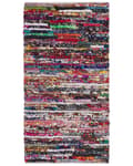 Miniatyrbild 4 av 6: Trasmatta Flerfärgad med bomull och polyester 80 x 150 cm Rektangulär handvävd orientalisk Boho
