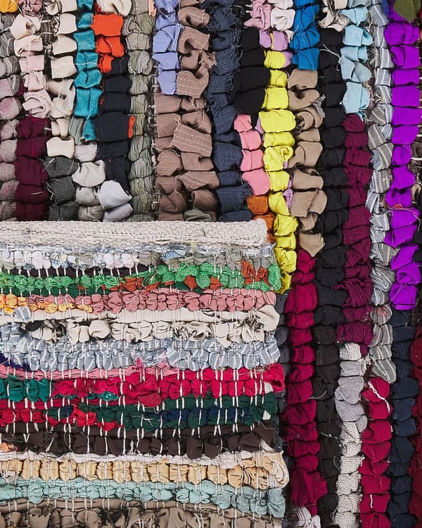 Trasmatta Flerfärgad med bomull och polyester 80 x 150 cm Rektangulär handvävd orientalisk Boho
