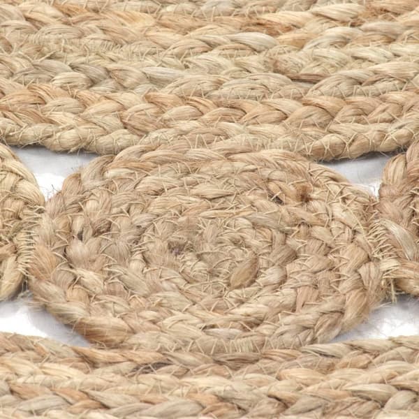 vidaXL tæppe flettet design jute 90 cm rund