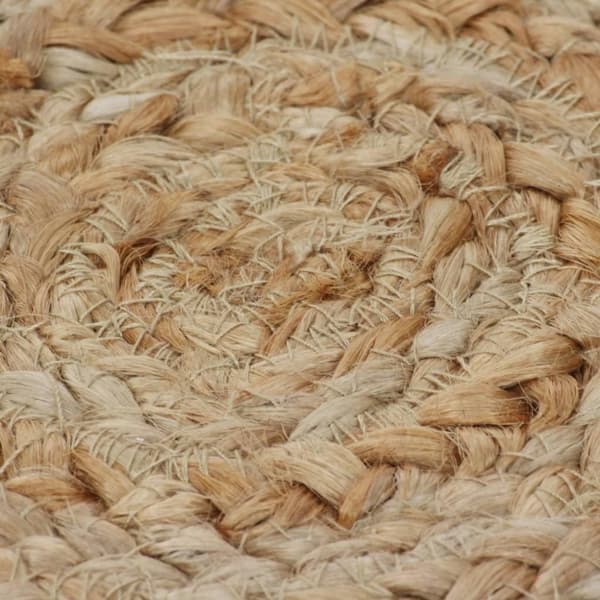 vidaXL tæppe flettet design jute 90 cm rund