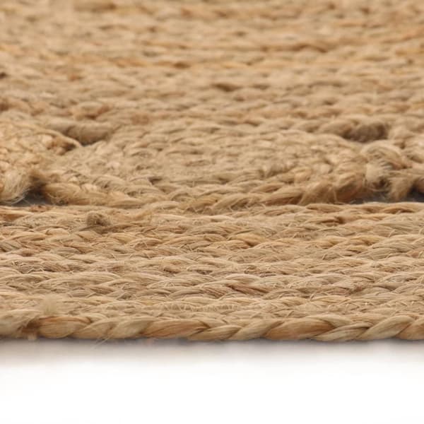vidaXL tæppe flettet design jute 90 cm rund