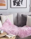 Pikkukuva 2 / 5: Lampaantalja vaaleanpunainen 65 x 110 cm aito nahka boho moderni pehmeä lampaannahkamatto