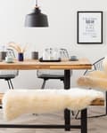 Pikkukuva 2 / 5: Lampaantalja beige 65 x 110 cm aito nahka boho moderni pehmeä lampaannahkamatto