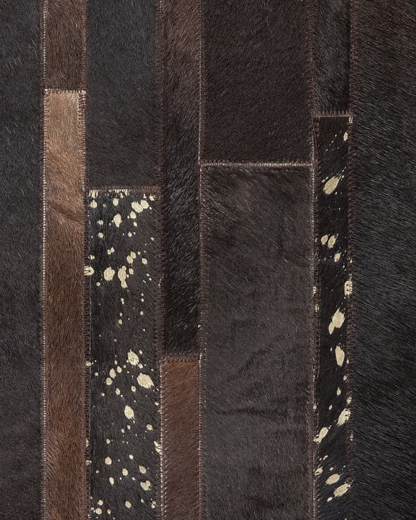Matto tummanruskea 200 x 200 cm lehmännahka huopa käsintehty suorakulmio