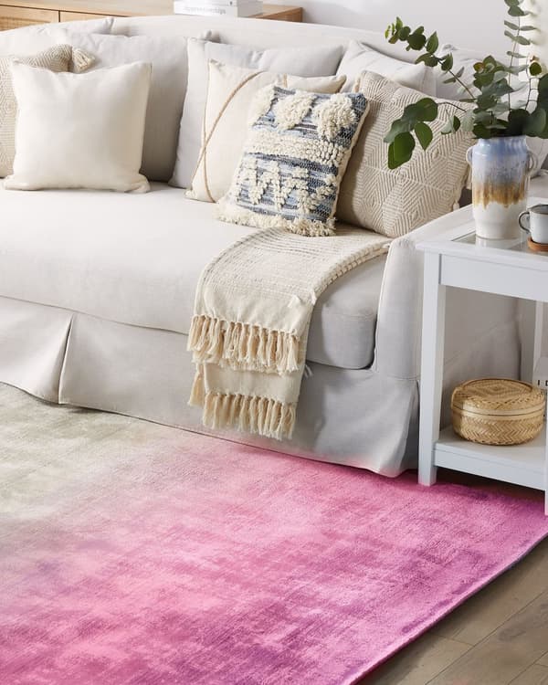 Matta Grå med Rosa 140 x 200 cm Ombre Effekt Viskos Modern Vardagsrum