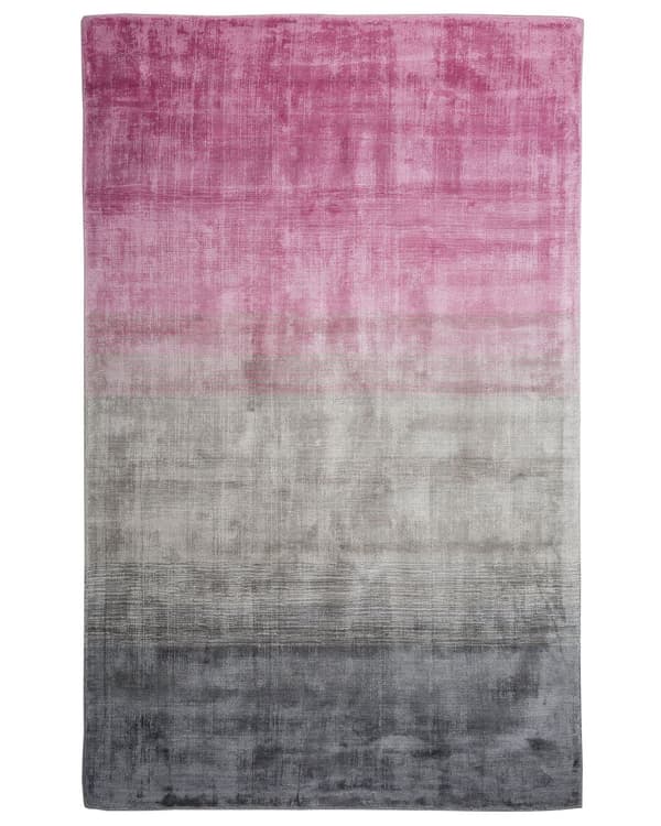 Matta Grå med Rosa 140 x 200 cm Ombre Effekt Viskos Modern Vardagsrum