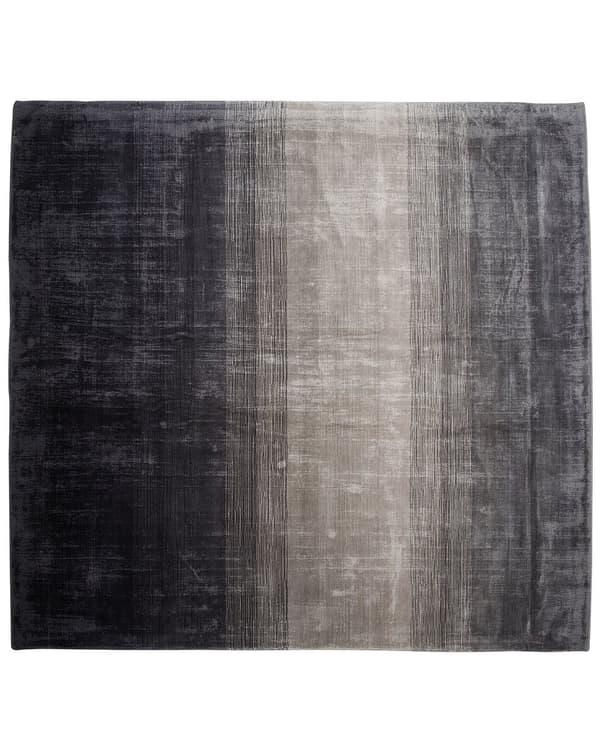 Matta Grå med Svart 200 x 200 cm Ombre Effekt Viskos Modern Vardagsrum