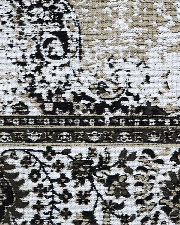 Matto harmaa beige 140 x 200 cm puuvilla kulunut itämainen kuvio suorakulmio retro