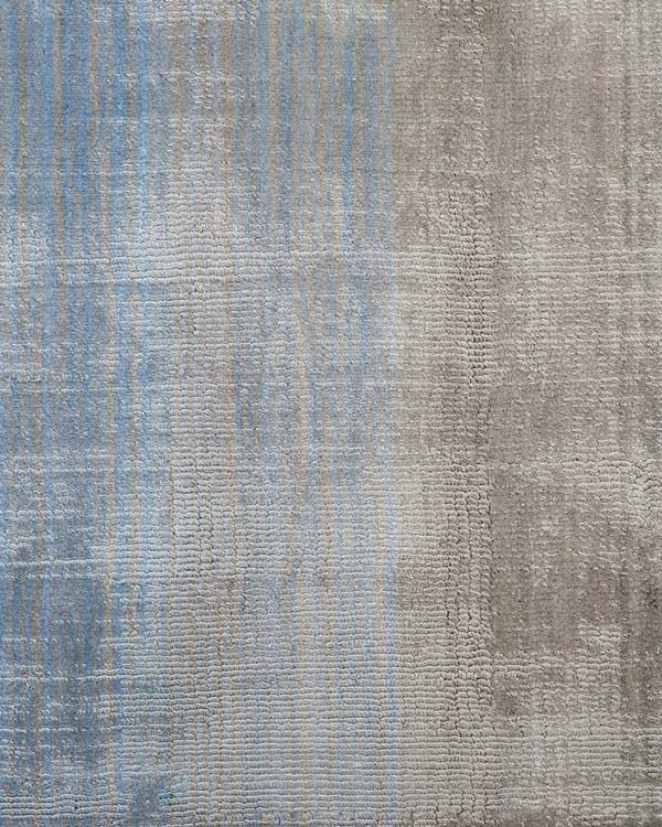 Matta Grå med Blå 200 x 200 cm Ombre Effekt Viskos Modern Vardagsrum