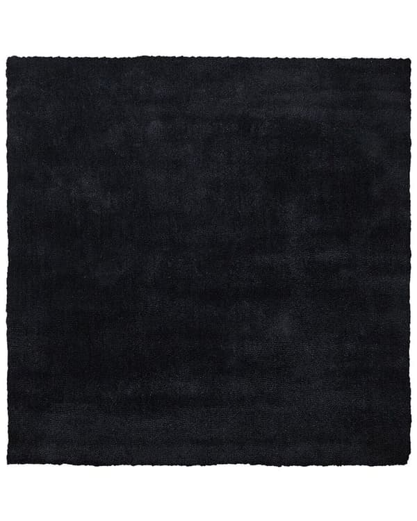 Matto musta 200 x 200 cm polyesteri neliö puuvilla tuftattu pehmeä