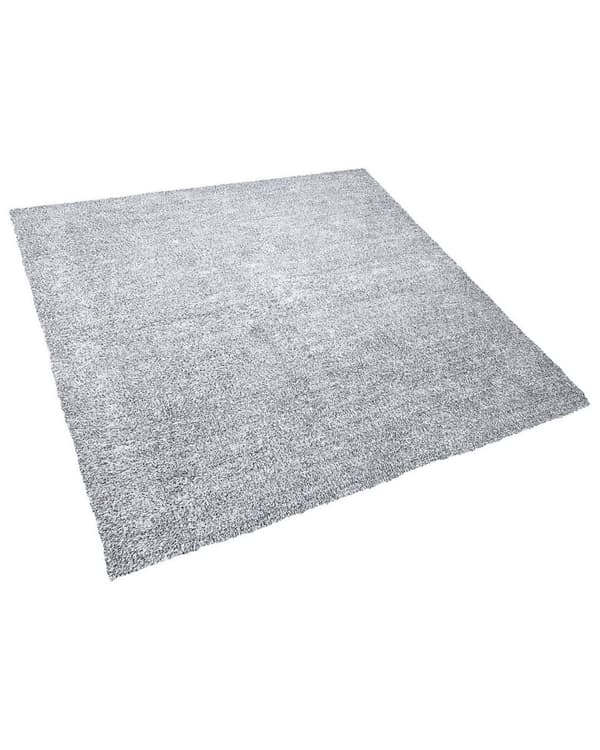 Matto mustavalkoinen 200 x 200 cm polyesteri neliö puuvilla tuftattu pehmeä