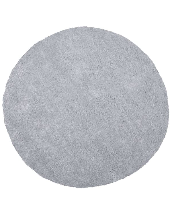 Matto vaaleanharmaa 140 x 140 cm polyesteri pyöreä puuvilla tuftattu pehmeä