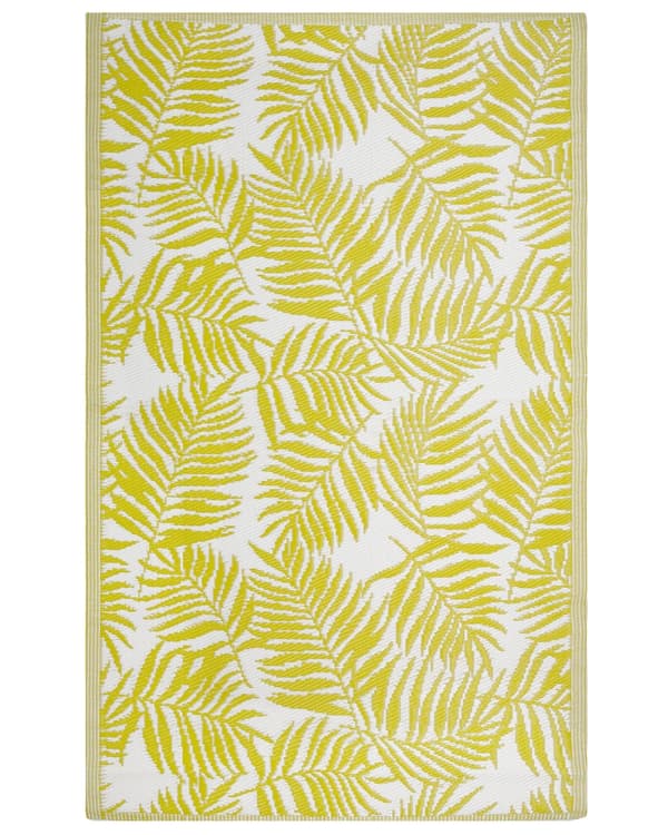 Ulkomatto keltainen 120 x 180 cm polypropeeni palmunlehti suorakulmio kaksipuolinen