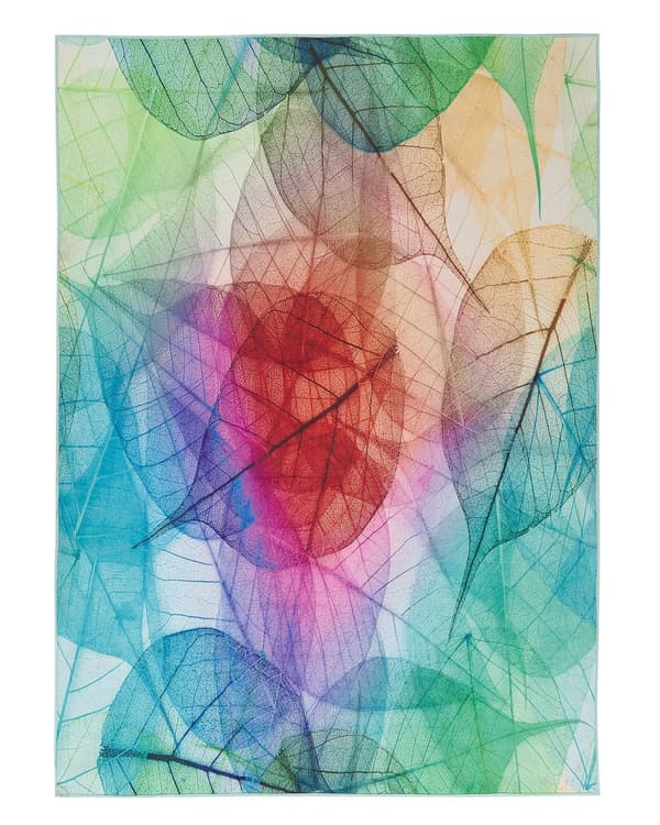 Matto monivärinen 140 x 200 cm polyesteri kasvikuvio lyhyt nukka liukumaton suorakulmio moderni