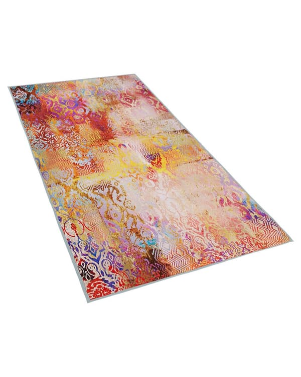 Matto monivärinen 80 x 150 cm polyesteri liukumaton abstrakti kuvio suorakulmio moderni