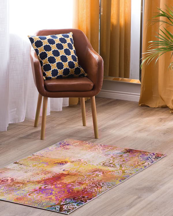 Matto monivärinen 80 x 150 cm polyesteri liukumaton abstrakti kuvio suorakulmio moderni