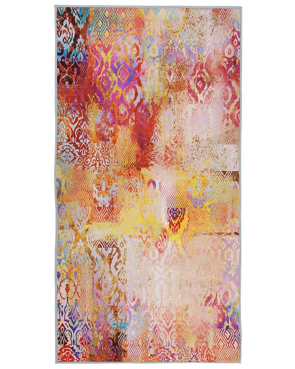 Matto monivärinen 80 x 150 cm polyesteri liukumaton abstrakti kuvio suorakulmio moderni