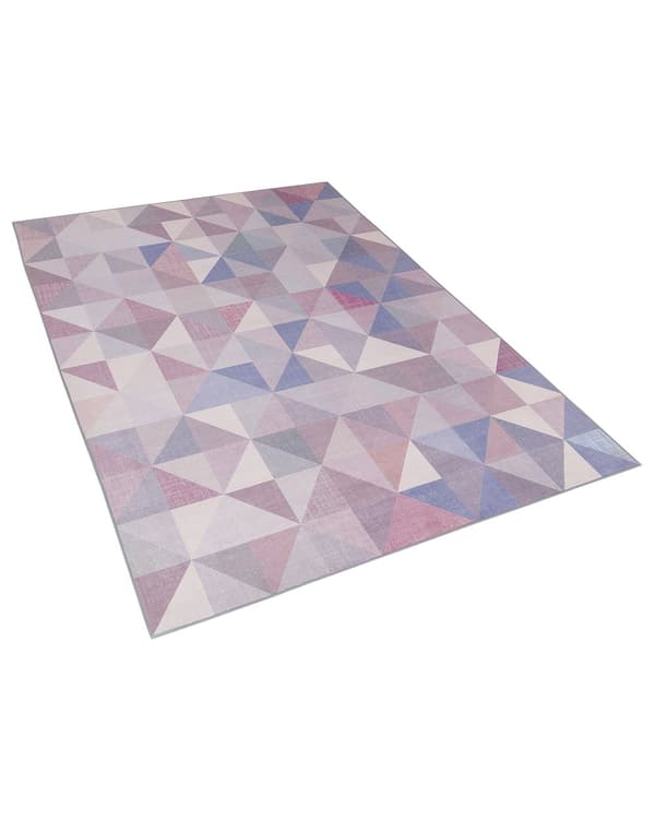 Matto monivärinen polyesteri 140 x 200 cm liukumaton geometrinen kuvio moderni retro