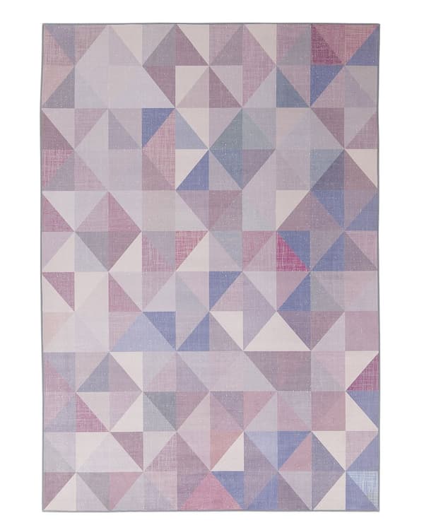 Matto monivärinen polyesteri 140 x 200 cm liukumaton geometrinen kuvio moderni retro