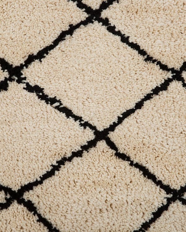 Trasmatta Beige med Svart 160 x 230cm Geometriskt Mönster Modern