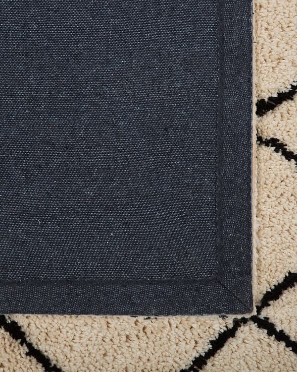 Trasmatta Beige med Svart 160 x 230cm Geometriskt Mönster Modern