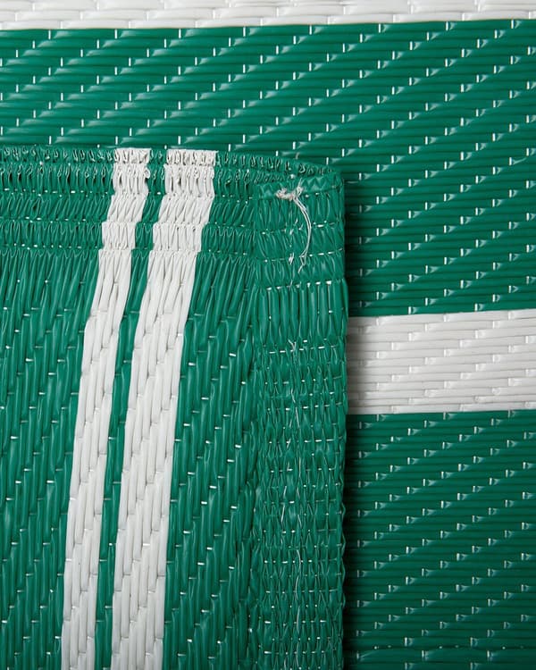 Utomhusmatta Inomhus Grön av Syntetiskt Material 90 x 180 cm med Randigt Geometriskt Mönster Miljövänligt i Modern och Minimalistisk Stil