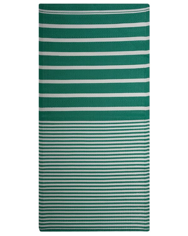 Utomhusmatta Inomhus Grön av Syntetiskt Material 90 x 180 cm med Randigt Geometriskt Mönster Miljövänligt i Modern och Minimalistisk Stil