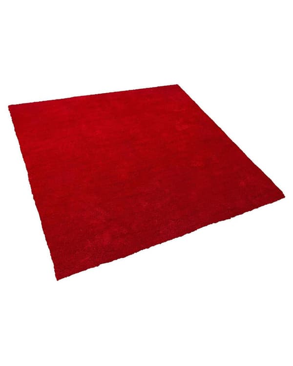Shaggy Matta Röd 200 x 200 cm Modern Hög lugg Tuftad Rektangulär matta