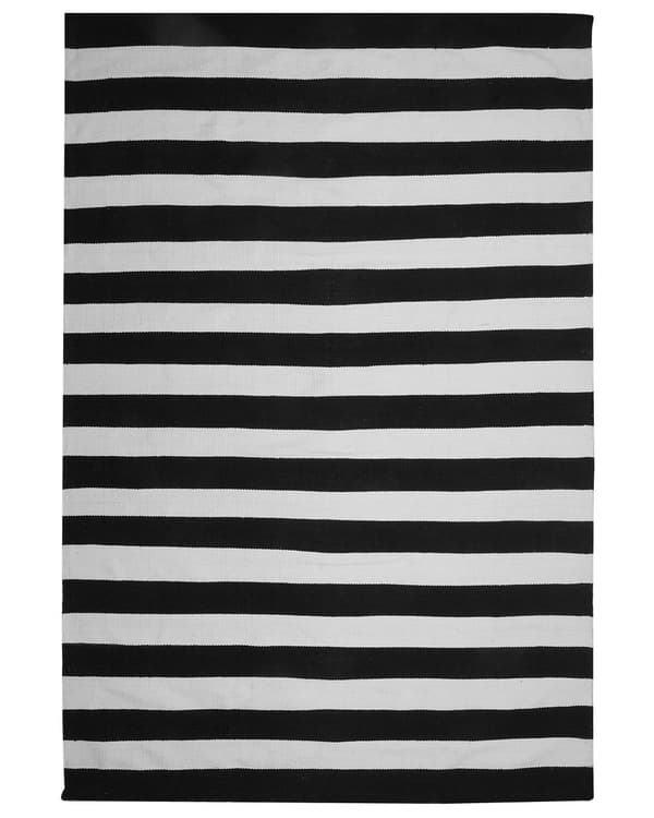 Utomhus Inomhus Matta 160 x 230 cm i Svart och Vit Tyg i Modern Stil