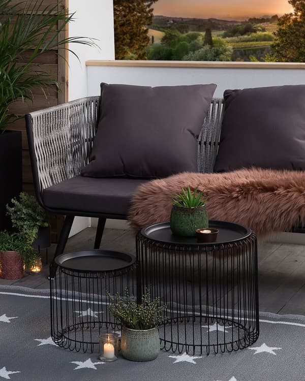Utomhusmatta Inomhus 120 x 180 cm av Syntetiskt Material i Grå Färg Miljövänligt i Modern Stil