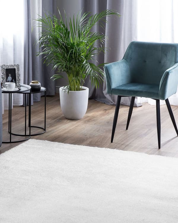 Shaggy Matta Vit 200 x 200 cm Modern Hög lugg Tuftad Rektangulär matta