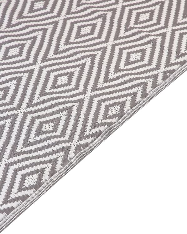 Utomhus Matta 120 x 180 cm med Geometriskt Mönster i Grå Färg