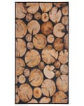 Miniatyrbild 1 av 6: Matta Brun Tyg Modern Mönster Trä Stock 3D Rektangulär 80 x 150 cm