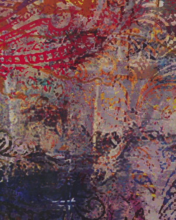 Matta Flerfärgad Polyestertyg Blommig Paisley Abstrakt Mönster Gummibelagd Botton 140 x 200 cm