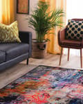 Miniatyrbild 2 av 6: Matta Flerfärgad Polyestertyg Blommig Paisley Abstrakt Mönster Gummibelagd Botton 140 x 200 cm