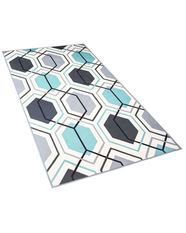 Matta Flerfärgad Polyestertyg Geometrisk Linjemönster Rektangulär 80 x 150 cm