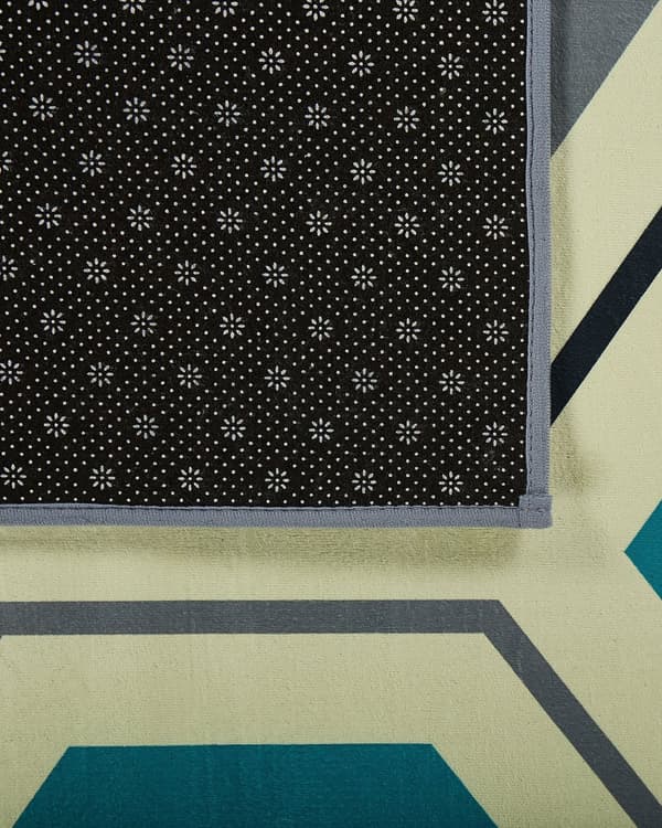Matta Flerfärgad Polyestertyg Geometrisk Linjemönster Rektangulär 140 x 200 cm