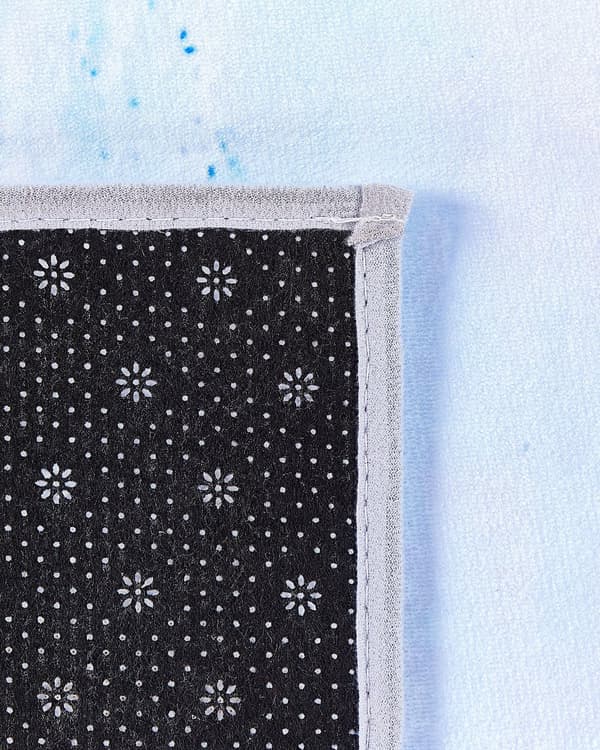 Gulvtæppe Blå Nuance Flerfarvet Polyester 160 x 230 cm Rektangulær med Skrid Sikker Bundlag Abstrakt Mønster Stue Soveværelse Dekoration