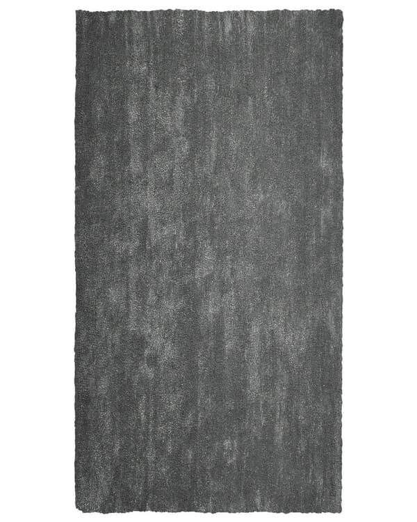 Gulvtæppe Mørkegrå Polyester og Bomuld 80 x 150 cm Moderne Korthåret Fluffy Tæppe til Under Sofa og Spisebord Blød Tilbehør Soveværelse stil