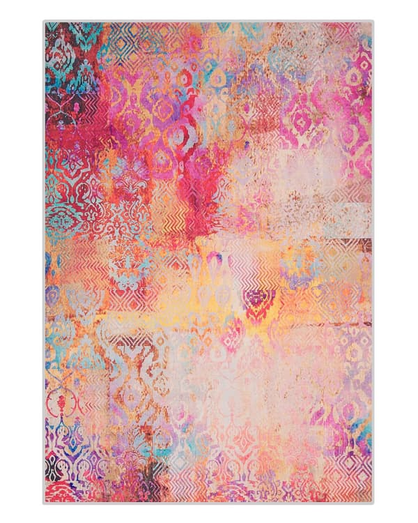Flerfarvet Tæppe 140 x 200 cm Abstrakt Akvarelmønster Ekstravagant Stue Stort Værelse Soveværelse