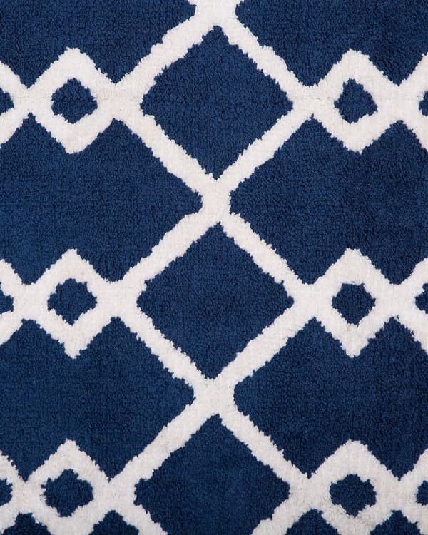 Tæppe Blå Stof 160 x 230 cm Geometrisk Rektangulær Moderne Stil