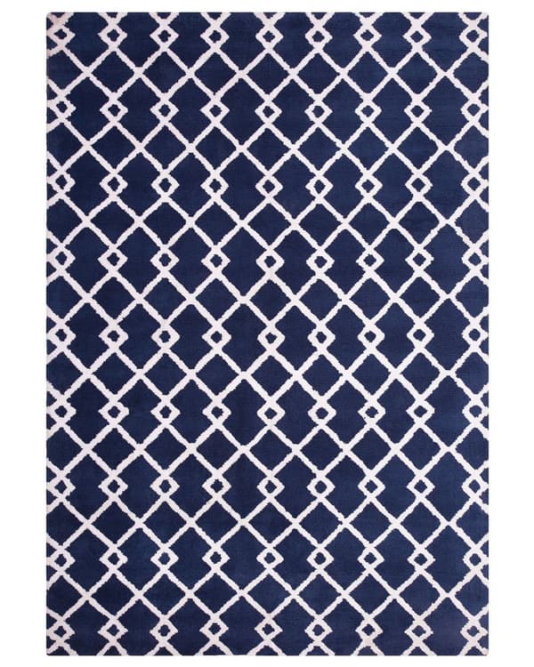 Tæppe Blå Stof 160 x 230 cm Geometrisk Rektangulær Moderne Stil